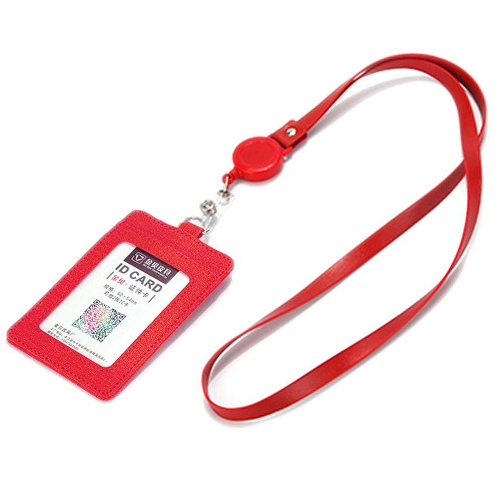 Kožené pouzdro na jízdenku na autobus Kryt Zatahovací šňůrky Držák na ID odznak Pánský Dámský Držák na bankovní kreditní karty Popruh