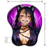 Japanese Anime femininity 3D Silicone Wrist Rest Mouse Pad Ergonomic Purple cat ear girl