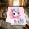 Cute Pink Unicorn Cartoon Printed Carpet Living Room Bedroom Decor Non-slip Parlor Floor Mat Surface Smooth Carpet Birthday Gift