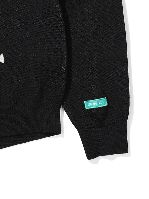 BBC EARTH Slogan Animal Sweater_Black