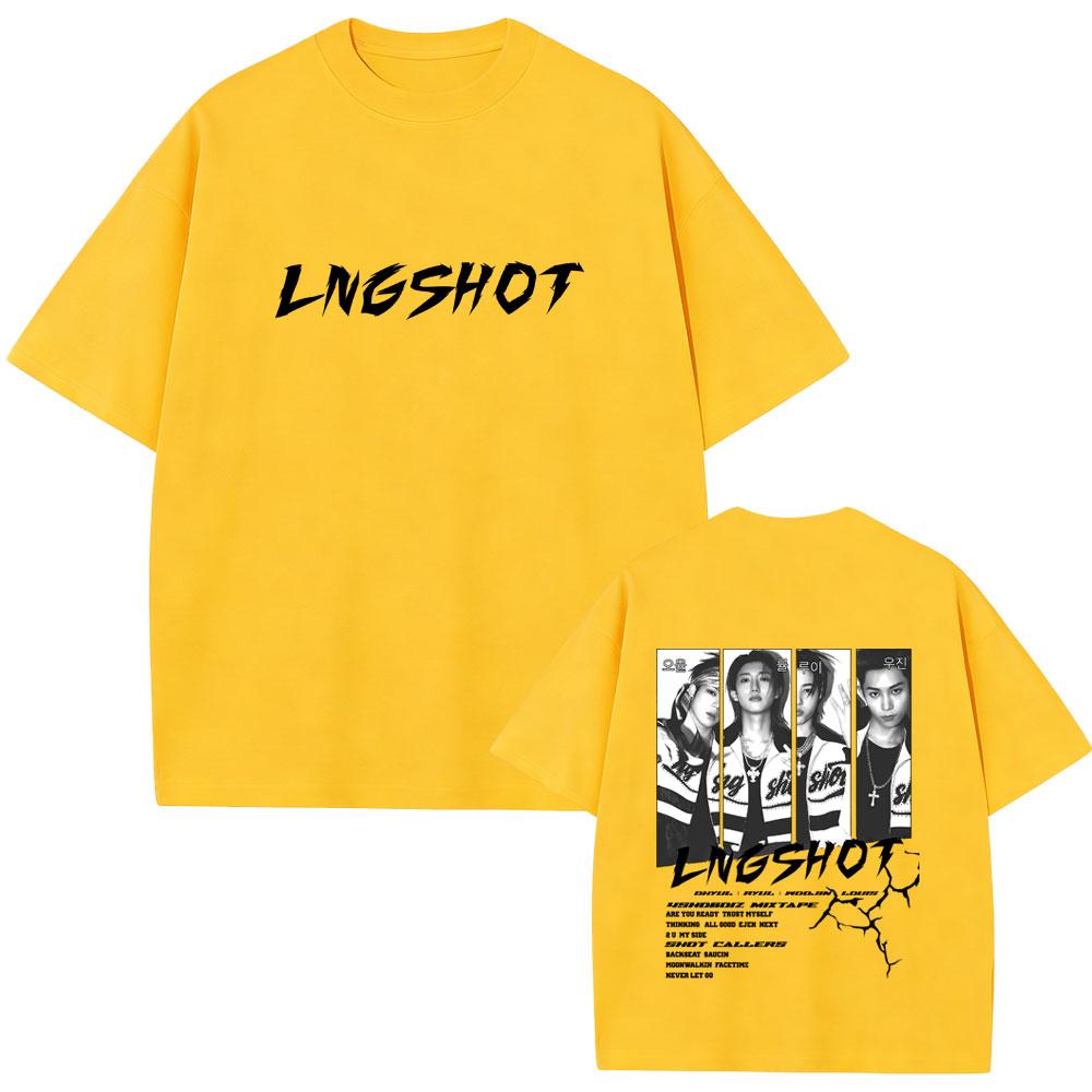 Korean Band Lngshot 4SHOBOIZ MIXTAPE Shot Callers Tshirt Unisex Women Kpop Fashion Streetwear Unisex Casual Soft Cotton T Shirts