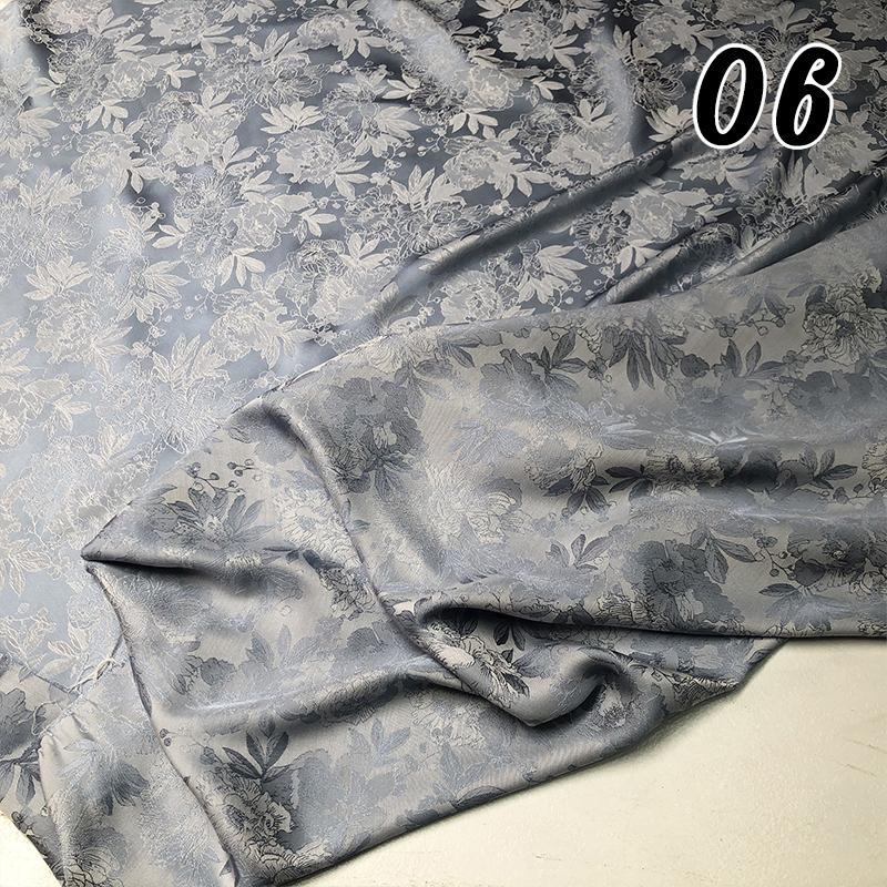 Two-color Embossed Peony Pattern Cheongsam Cloth Imitation Silk Skin Friendly Jacquard Fabric for Sewing Chinoiserie Hanfu Skirt