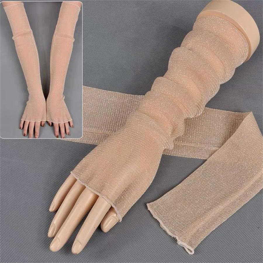 Sheer Mesh Arm Sleeves Sun Protection Gloves for Women