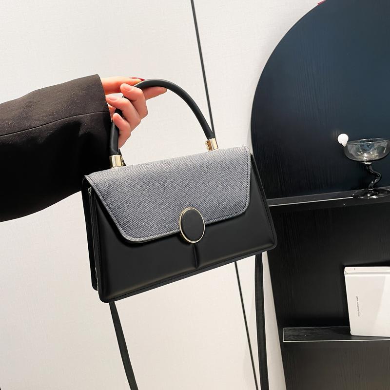 Fashion Bag Cover Contrasting Colors 2025 New Simple Casual Early Spring Foreign Style Women's Shoulder Crossbody Portable Small Square Women's Bag