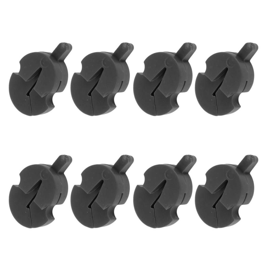 8Pcs Violin Mute Adjustable Rubber Silencer Single Hole Practice Parts Accessories Black