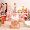Christmas Candy Jar Christmas Plush Santa/Snowman/Elk Candy Holder Pink Candy Storage Box Fruit Packaging Jar for Home Decor