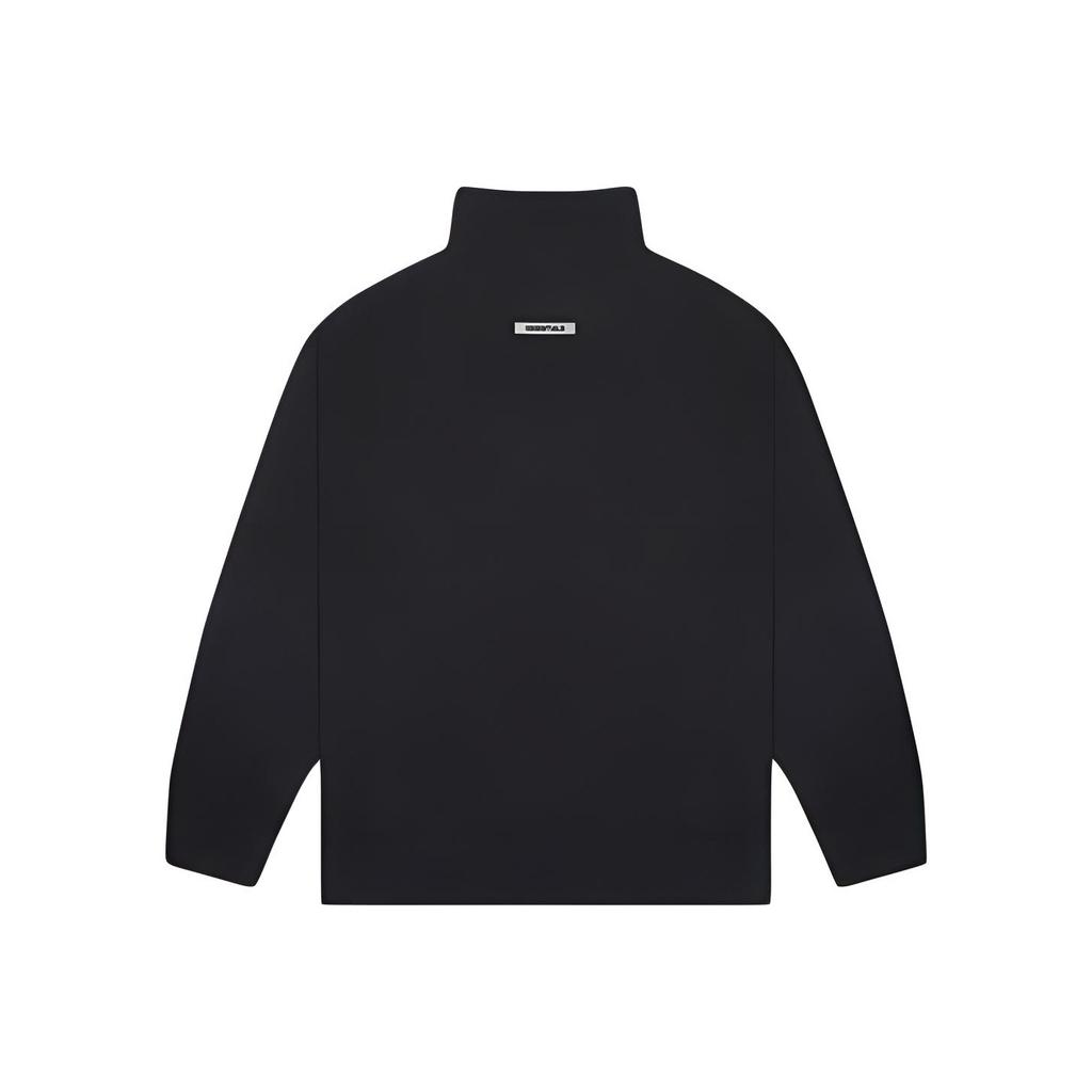 Fear of God Essentials Fleece-Lined Mockneck Sweatshirt Unisex Tops Black FOG-FW20-331