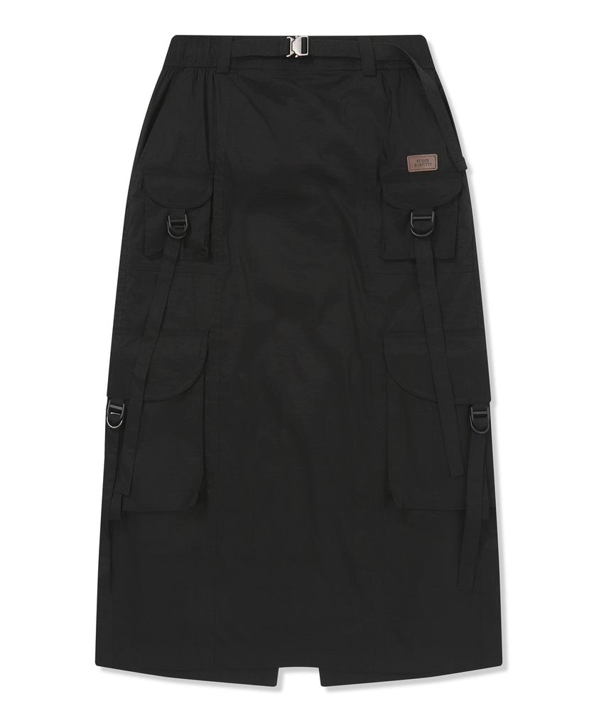 BBC EARTH Women'S Strap Cargo Belt Skirt Black