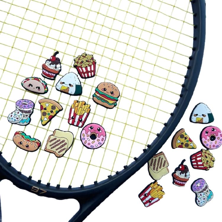 Multiple Styles Cartoon Food Rackets Dampeners for Minimizing Impacts Shocked and Enhancing Sport Aesthetic