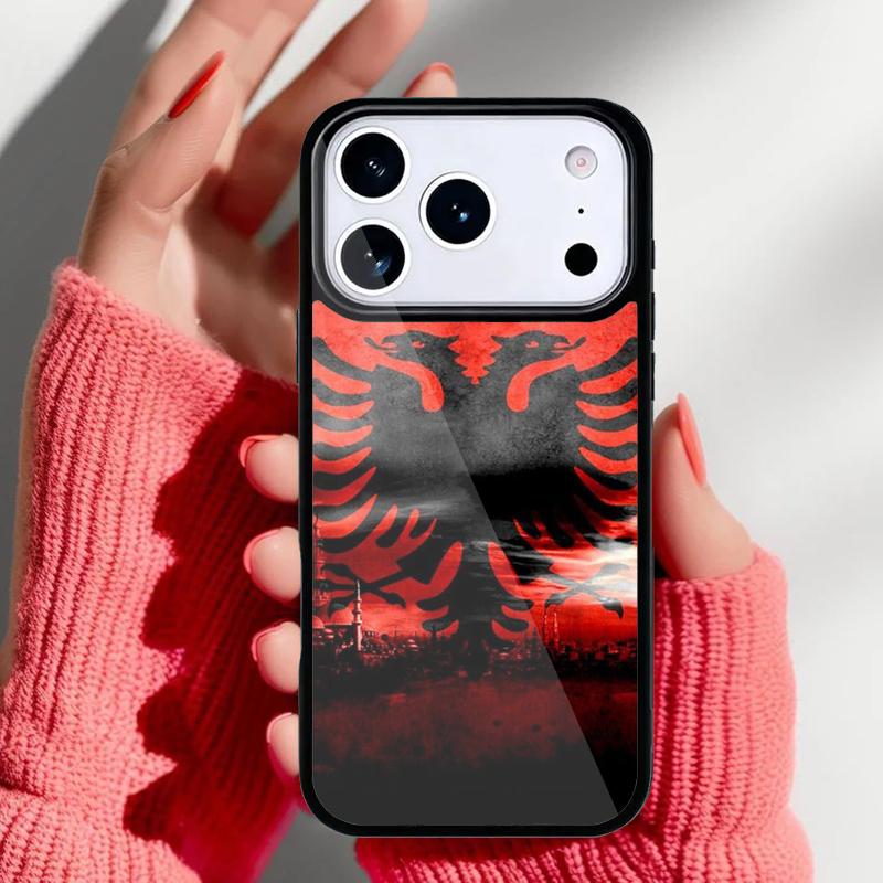 Albania Flag Phone Case for iPhone 17 16 15 14 13 Pro Max Back Cover for 12 11 Pro Coque