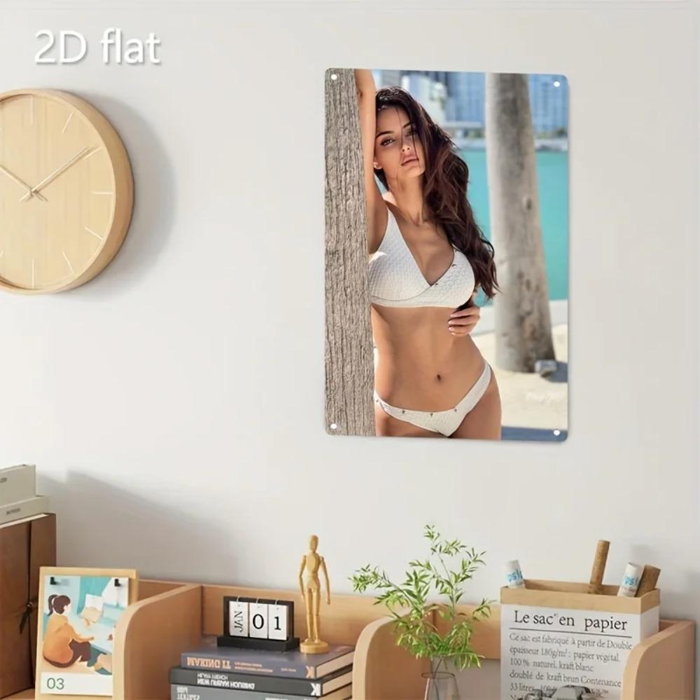 Hicober Humorous Metal Wall Art Decor, 2D Flat Sign Christmas Gift, Waterproof Home Bar Cafe Holiday Decoration