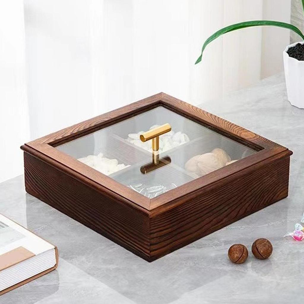 Dry Fruit Platter Tray Divided Serving Tray Snack Box with Lid Practical Decoration Party Serving Platter for Cakes Desserts