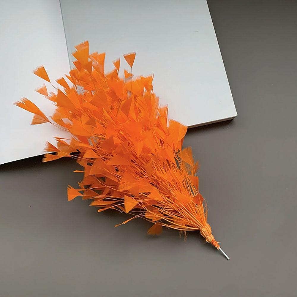 

DIY Multicolor Turkey Feathers Triangle Tipped Free Bendable Artificial Feathers 25-30CM Feather Flower Hat Decor оранжевый
