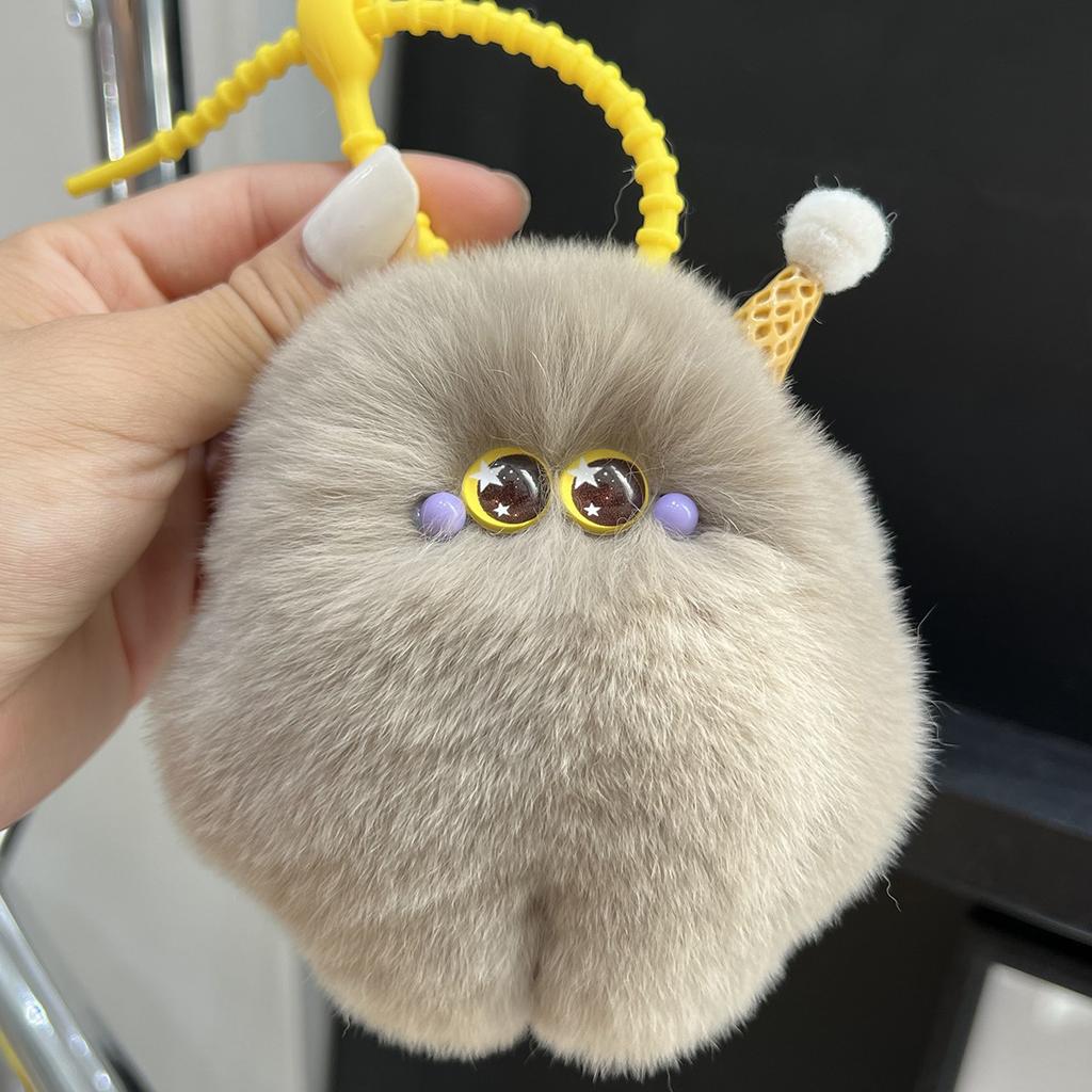 Simpatico Portachiavi Gelato di Peluche Pendente Animale Soffice per Borse e Chiavi