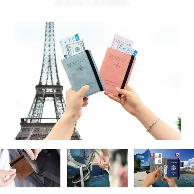 Mulheres homens rfid vintage negócios passaporte cobre titular multi-função id cartão de banco caso carteira de couro do plutônio acessórios de viagem