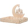 Eid Wooden Dessert Tray Eco-Friendly Ramadan Food Tray Ramadan Party Table Decorations Eid Mubarak Table Centerpiece