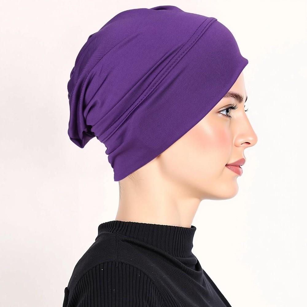 Soft Modal Hijab Caps Elastic Cancer Chemo Hat New Islamic Headband  Women Headwear