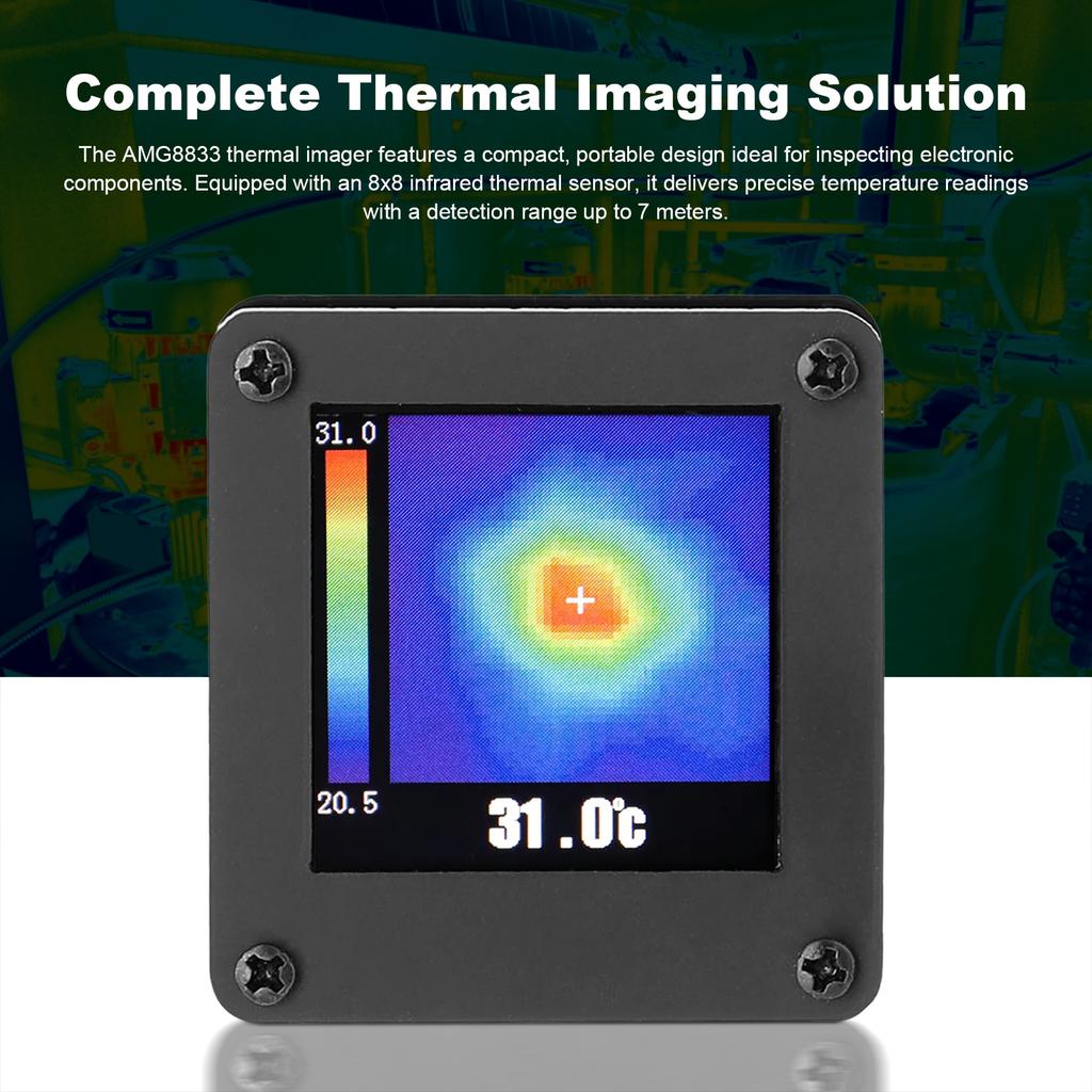 8x8 Infrared Thermal Imager with Housing Mini Handheld Thermal Camera with Screen 7M Detection Distance for Home Office Gifts