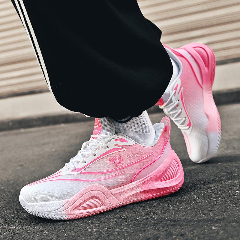 Rutschfeste und abriebfeste echte Trainingsschuhe, leichte Dämpfung Low-Top-Sneaker, bequeme Basketballschuhe für Zementböden