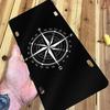 Black And White Compass Rose Front License Plate Aluminum Decorative License Plates Funny Metal Car Plate 6"X12" Novelty Vanity Tag Cover With 4