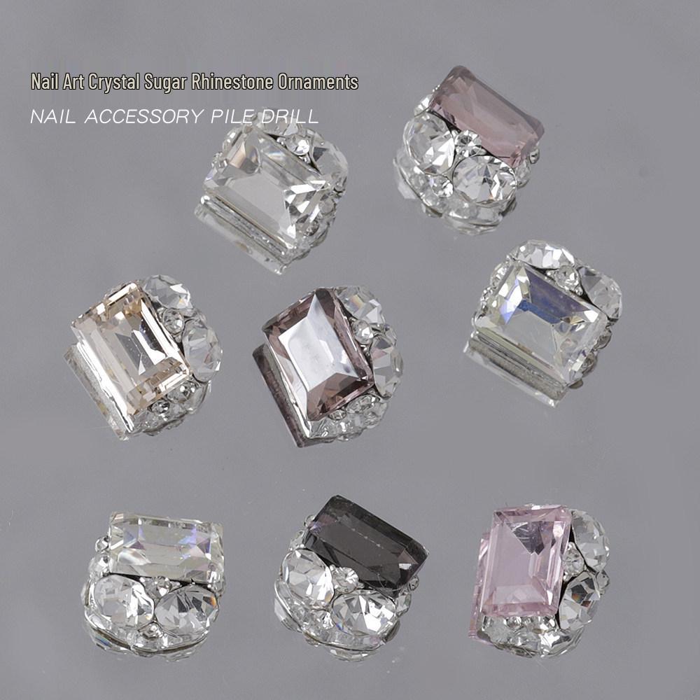 Luxurious Rectangular Crystal & Diamond Nail Art Decorations