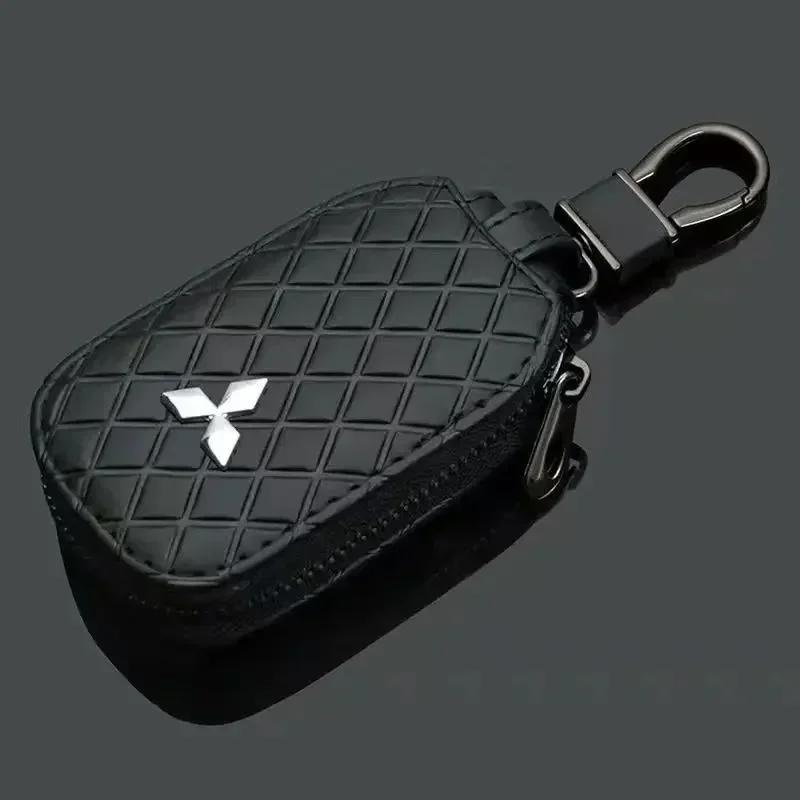 wszm6 Universal Leather Car Key Protector Case for Mitsubishi Pajero L200 Triton Outlander Lancer Accessories