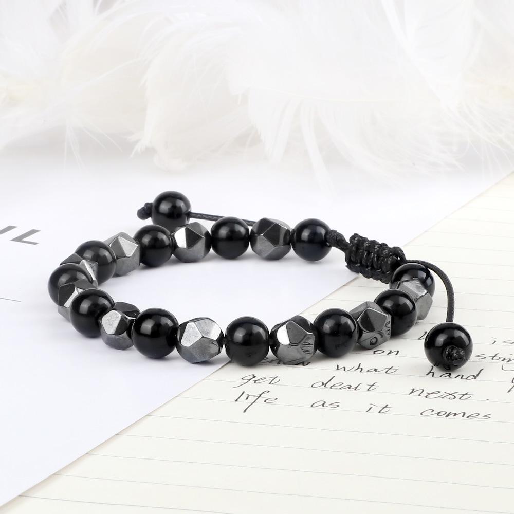 Obsidian Tigerauge & Schwarzer Achat Lavastein Armband