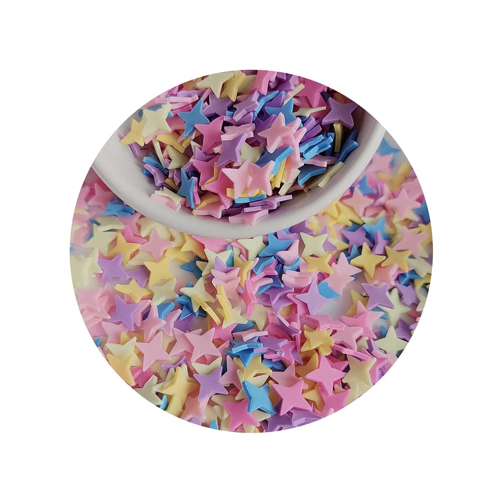 1kg Creative Colorful Star Romantic Handmade Charms Polymer Shimmering Thin Clay Pieces Great for Scrapbooking