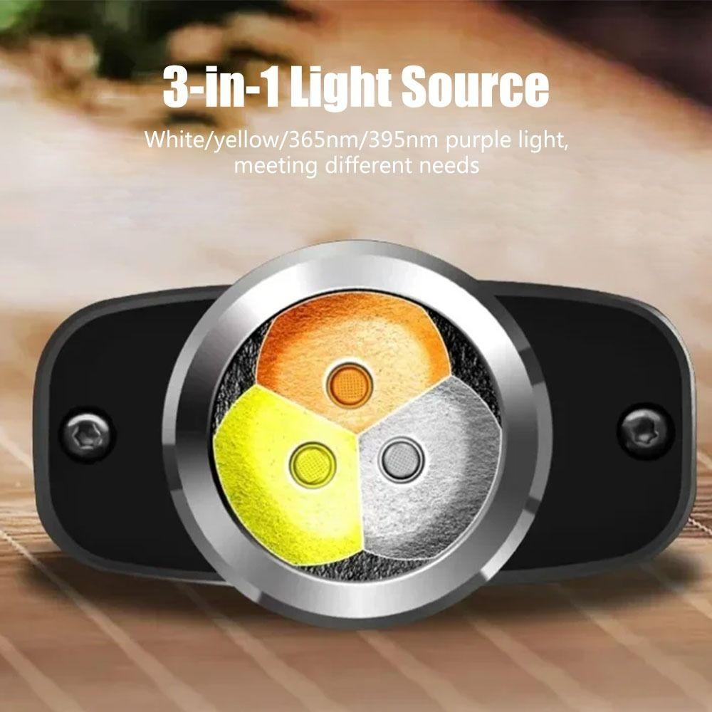 Waterproof Light Source Flashlight 4 Light Sources Identification Light Ultraviolet Torch  Carved