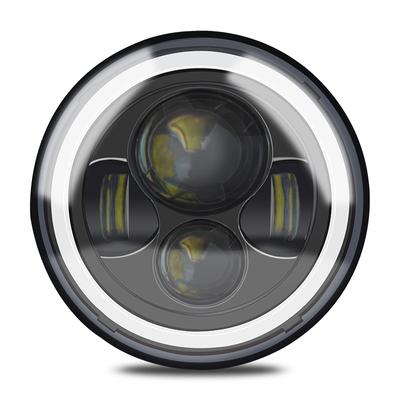 Car LED Headlights 7-inch Round Headlights Full Round Daytime Running Lights with Steering H4 Super Bright High and Low Beam Modification