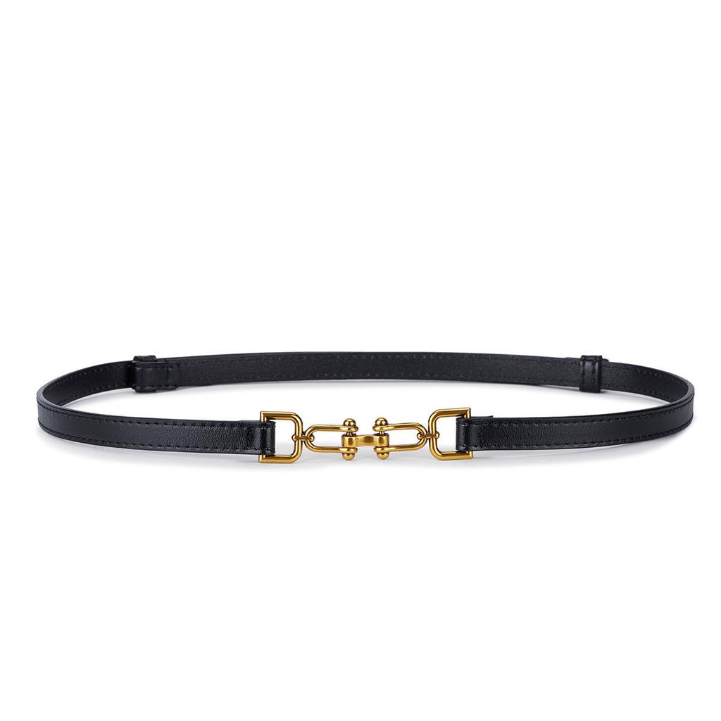 Ladies Adjustment Leather No Interlayer Thin Belt Dress Casual Dress Belt Simple Decorative Belt Women