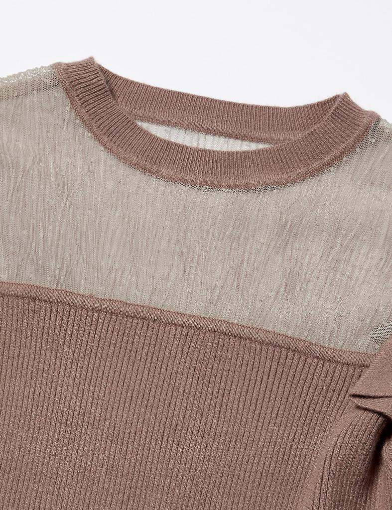 Lily Brown Tulle Combi Frill Knit Pullover LWNT194191 MOC Japan Size F Women's (Free Size)