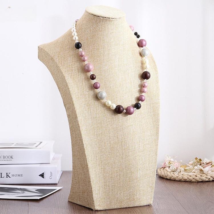 Flannel Necklace Display Stand Jewelry Neck Mould Jewelry Stand Portrait Model Neck Counter Jewelry Display Props