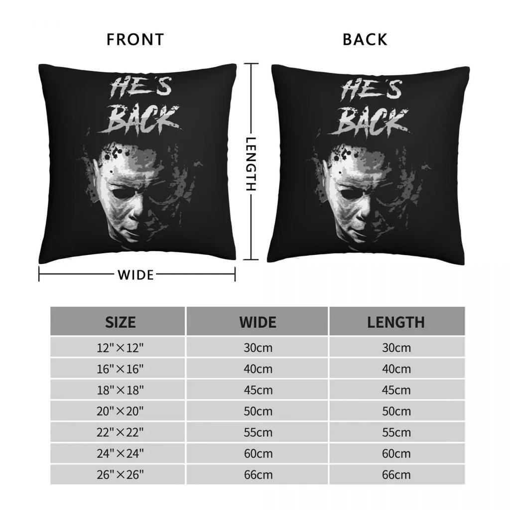 Michael Myers Horrorfilm Halloween Kissenbezug Weicher Polyester Kissenbezug Deko Kissenbezug Sitz Quadratisch 45X45cm