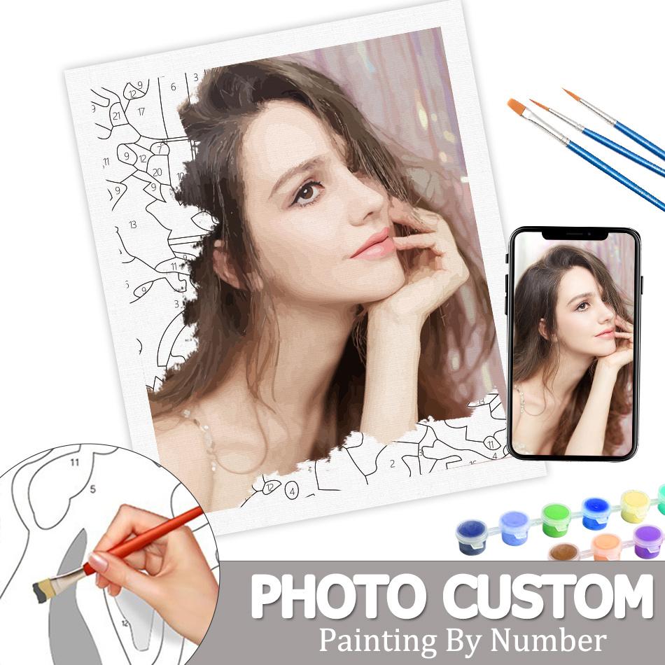 PhotoCustom Painting By Numbers Kits For Adults Photos Of Couples And Animals Picture On Numbers Diy Gift For Home Decor