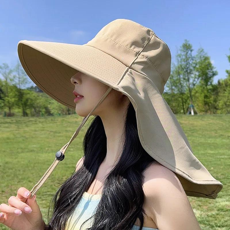 CUSTOM Outdoor Sun Bucket Hat for Women Girls Fishing Hat Wide Brim Bucket Hat with Neck Cover 50+ UPF Protection Safari Cap