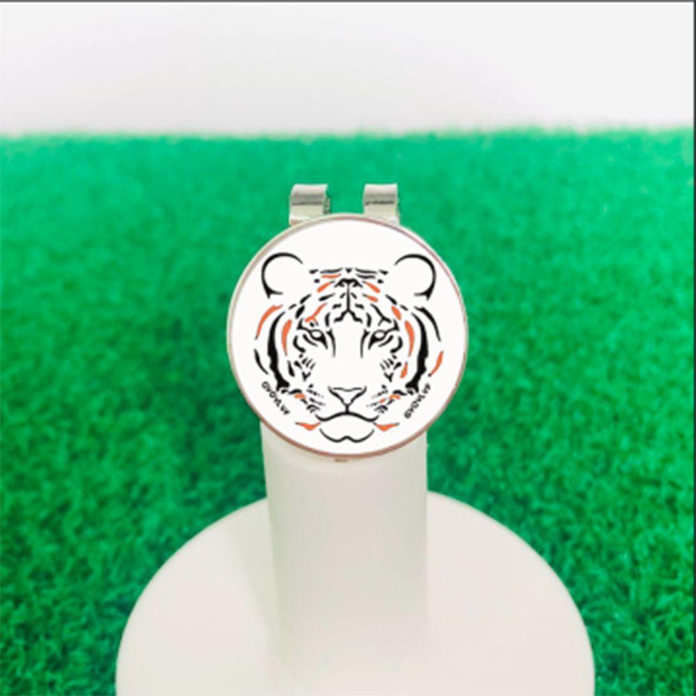 Tiger Pattern Magnetic Cap Clip Golf Ball Marker Tiger Golf Hat Clip Ball Marker Holder