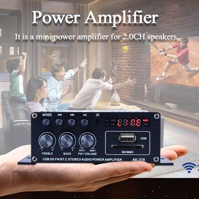 AK370 Mini-Audio-Leistungsverstärker, tragbarer Klangverstärker, Lautsprecherverstärker für Auto und Zuhause