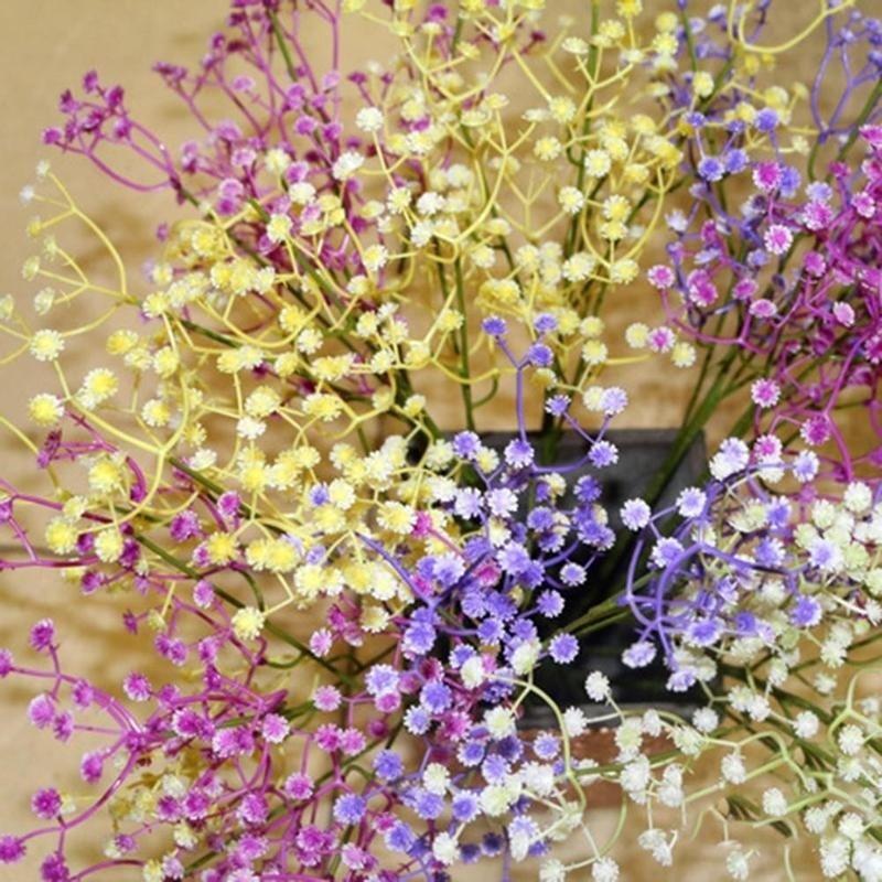 Commodity Artificial Gypsophila Lavender Magnolia Flower Fake Silk Wedding Party Bouquet Home Decor.
