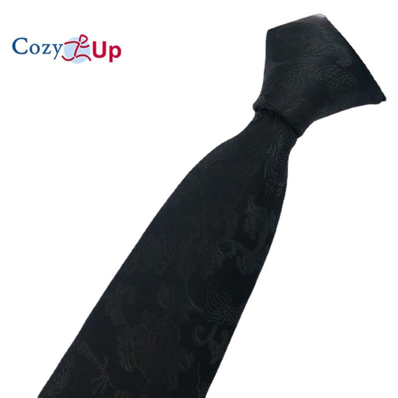 Cozy Up Men Tie Groom Best Man Chinese Dragon Pattern Casual and Fashionable 146x8x3.5cm