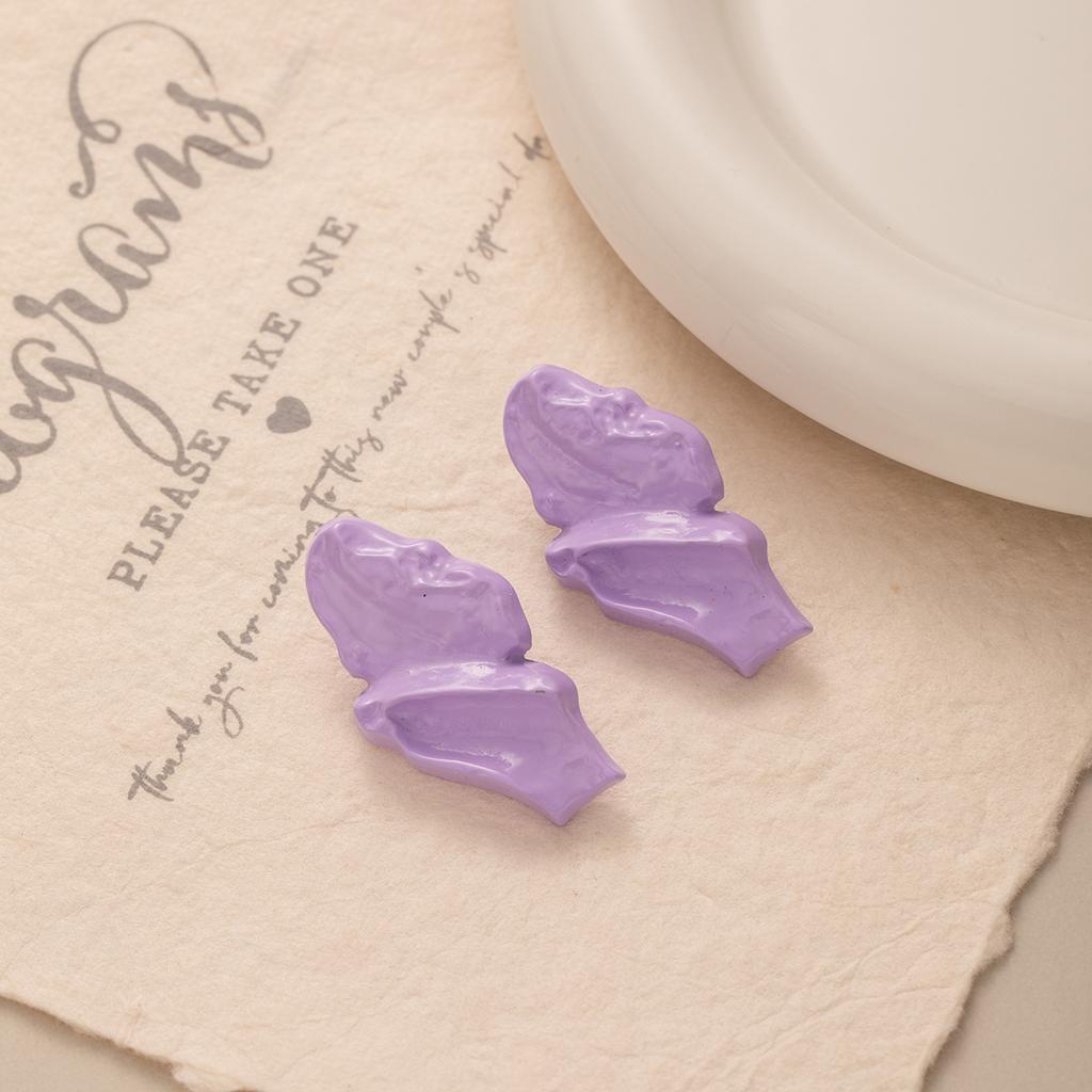 Personalized Lava Metal Stud Earrings Temperament Folds Irregular Geometric Earrings Women'S Light Luxury Earrings