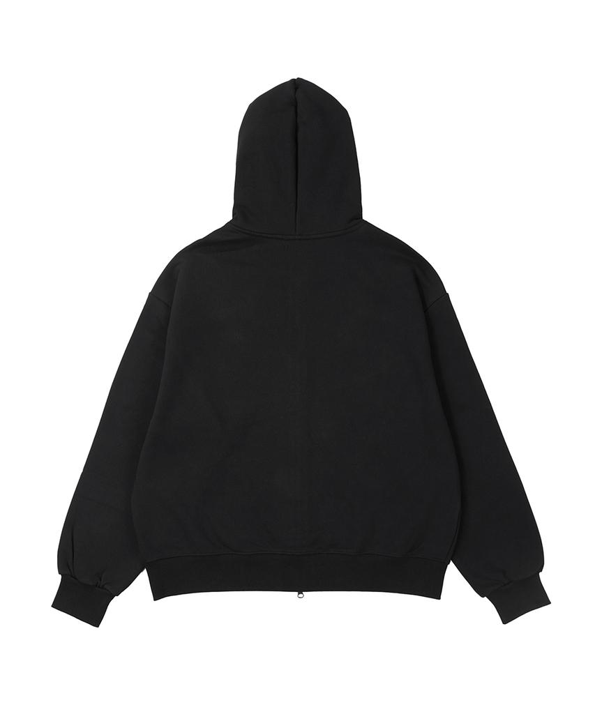 Gakkai Unions Four-Star Stripe Color Block Zip-Up Hoodie Black