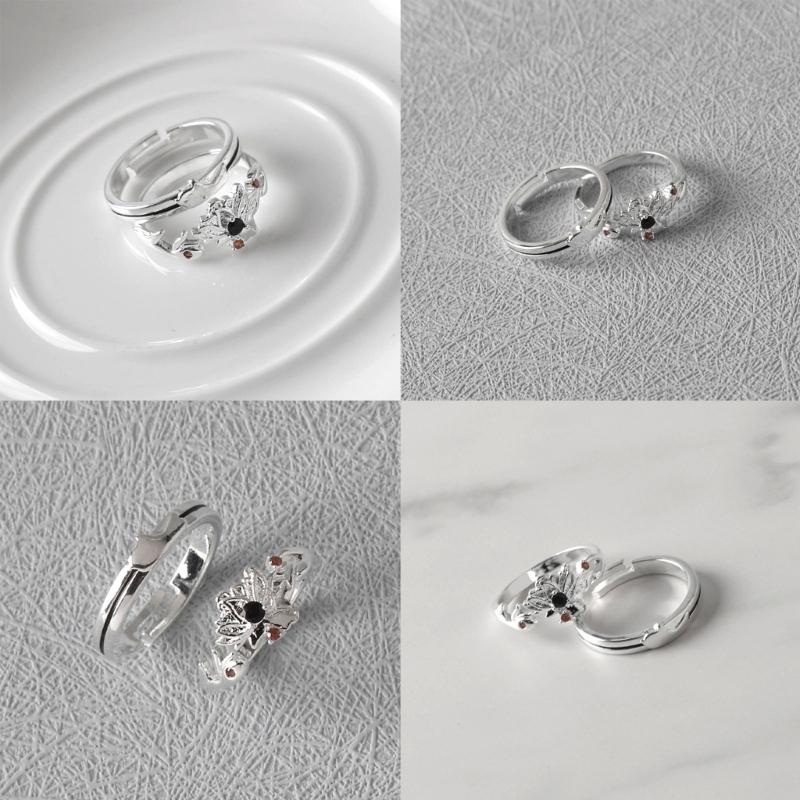 Pack of 2 Grandmaster Demonic Cultivation Jewelry Unisex Couple Rings Exquisite Alloy Accessories for Anime Enthusiasts