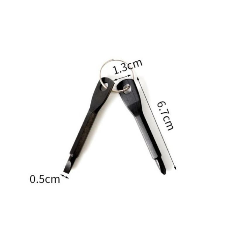 Portable Screwdriver, Outdoor EDC, Portable Tool, Flat Screwdriver, Cross Screwdriver with Keyring