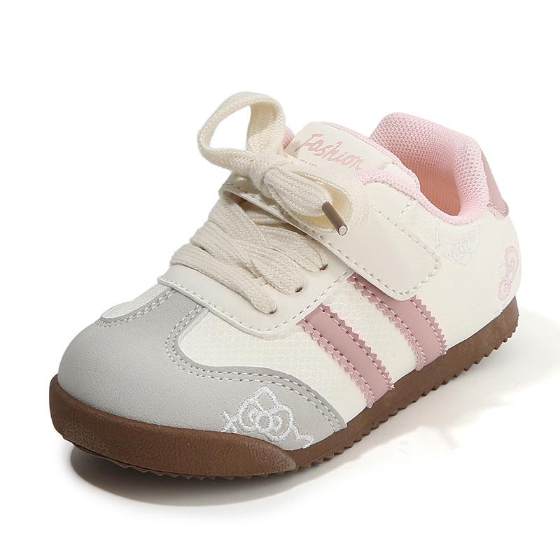 

Spring Girls Sneakers Retro Running Shoes Breathable Kids Casual White Little Girl DeTraining Shoes the inner length of size 21 shoes is about 14cm розовый