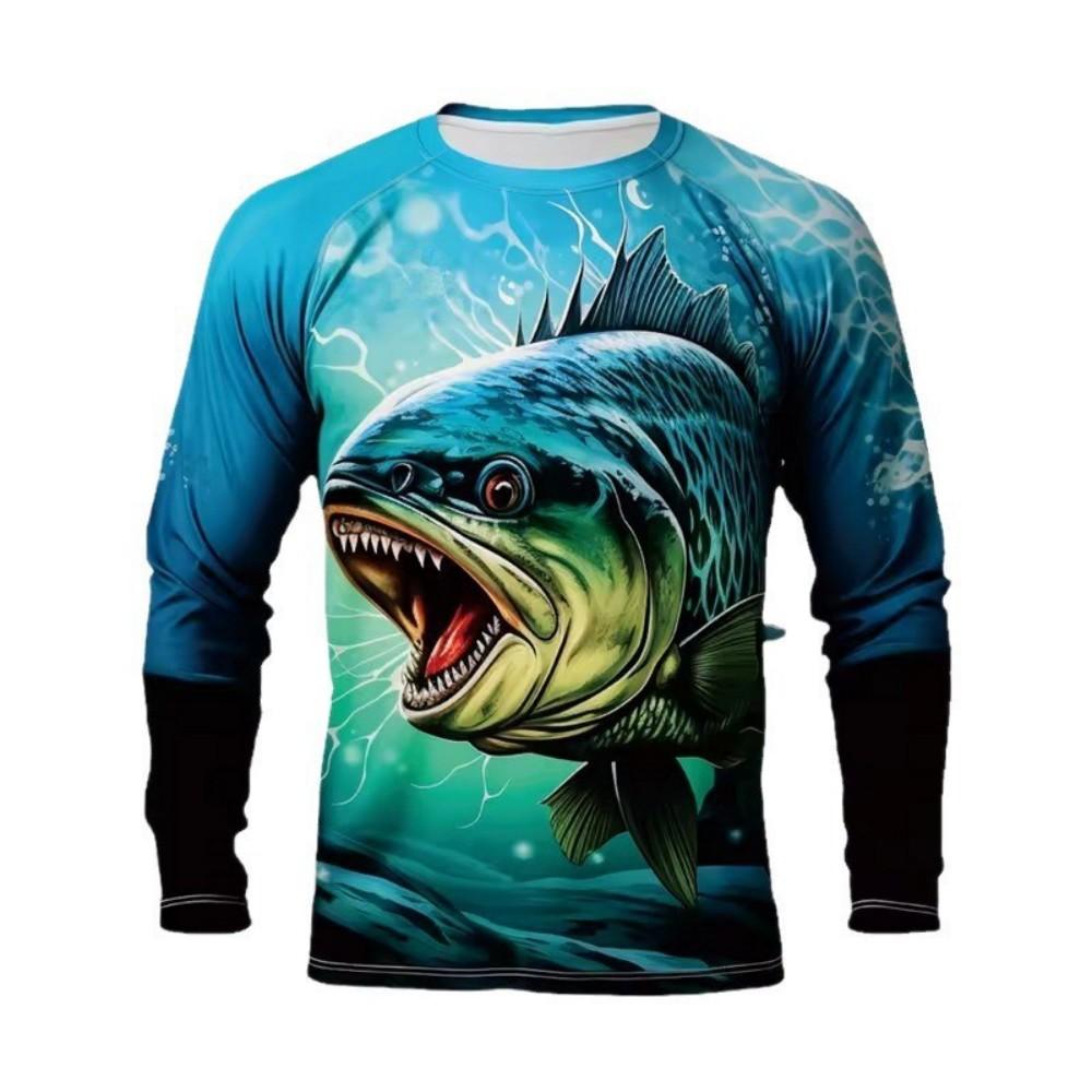 Sporty Graphic Long Sleeve T-Shirt with Skull & Wings, Perfect for Active Lifestyles