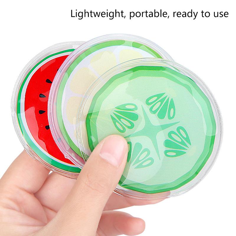 Cute Cartoon Round Fruit Cold Compress Ice Bag Eye Patch Remove Dark Circles Moisturizing Beauty Relaxation Mask