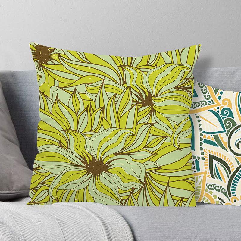 Art Flower Pillow Creative Car Sofa Cushion Digital Print Pillow Cover