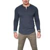 T-shirt autunnale da uomo girocollo tinta unita maniche lunghe vestibilità slim morbida traspirante casual stile semplice top primaverile da uomo di media lunghezza