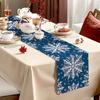 Weihnachtsthema Tischläufer Schneeflocken und Blätter Dekoration Tischläufer Tischfahnen Party Hotel Event Dekoration Zuhause Esstisch